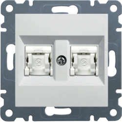 HAGER - GNIAZDO KOMPUTEROWE PODWÓJNE 2X RJ45 KAT. 6 UTP BIAŁY LUMINA - WL2160