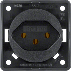HAGER - GNIAZDO Z UZIEMIENIEM "SZWAJCARIA" TYP 13 MECHANIZM CZARNY MAT INTEGRO FLOW  - 9624905