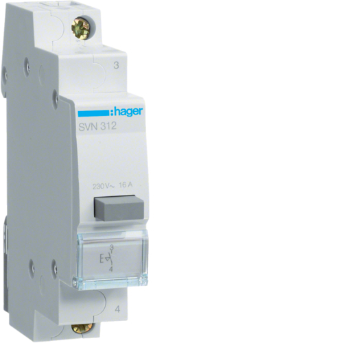 HAGER - ŁĄCZNIK PRZYCISKOWY 1NO 16A IP20 1Z - SVN312