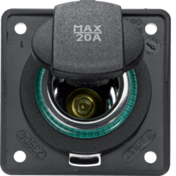 HAGER - GNIAZDO ZASILAJĄCE 24V SAMOCHODOWE ANTRACYT MAT MECHANIZM INTEGRO  - 945702505