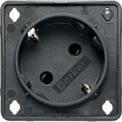 HAGER - GNIAZDO SCHUKO 45° Z DIODA KONTROLNĄ SNAP-IN 2 MM ANTRACYT MAT MECHANIZM INTEGRO  - 947132505