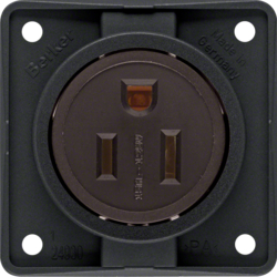 HAGER - GNIAZDO Z UZIEMIENIEM STANDARD USA/KANADA NEMA 5-15R CZARNY MAT INTEGRO  - 862632503