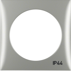 HAGER - RAMKA POJEDYNCZA Z NADRUKIEM "IP44" BEZ USZCZELKI CHROM MAT LAKIEROWANY INTEGRO FLOW  - 918272568