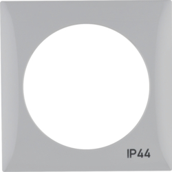 HAGER - RAMKA POJEDYNCZA Z NADRUKIEM "IP44" BEZ USZCZELKI SZARY POŁYSK INTEGRO FLOW  - 918272597