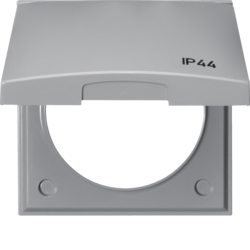 HAGER - RAMKA Z POKRYWĄ Z NADRUKIEM "IP44" SZARY POŁYSK INTEGRO FLOW - 918282597