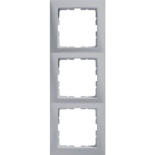 HAGER - RAMKA POTRÓJNA ALUMINIUM MAT LAKIEROWANY B.KWADRAT - 5310138994