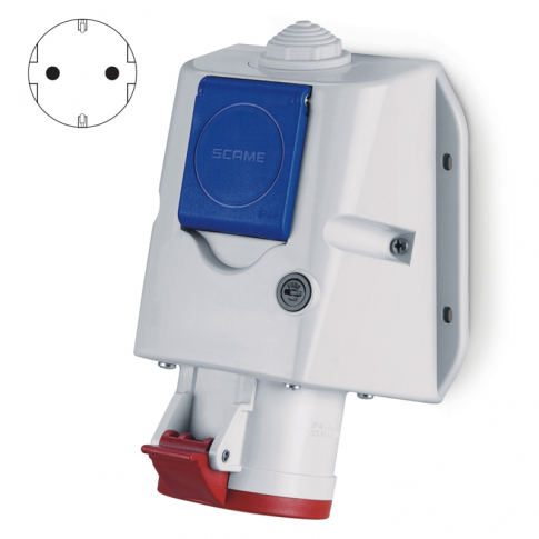 SCAME - ZESTAW INSTALACYJNY 16A 3P+N+PE 2P+PE WYŁĄCZNIK 0-1  - 513.1657-1FNS