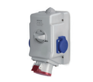 SCAME - ZESTAW INSTALACYJNY 32A 400V 3P+N+PE + GNIAZDO 230V WYŁĄCZNIK 0-1 - 513.3257-1FFS