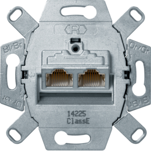 HAGER - MECHANIZM GNIAZDA KOMPUTEROWEGO PODWÓJNEGO RJ45 UAE EKRANOWANE KAT. 6 KLASA E ONE.PLATFORM - 455501