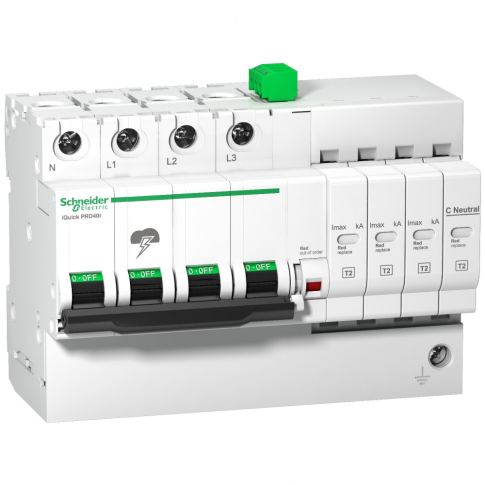 SCHNEIDER ELECTRIC - OCHRONNIK P-PRZEPIĘCIOWY IQUICKPRD8R-T23-3N 3+1-BIEGUNOWY TYP2+TYP3 8 KA ZE STYKIEM - A9L16300