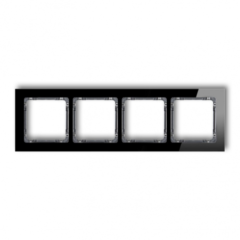 KARLIK - Ramka uniwersalna 4-krotna - efekt szkła (ramka: czarna; spód: grafitowy) - 12-11-DRS-4