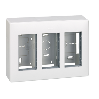 KONTAKT SIMON - Obudowa natynkowa S500 3-modułowa, 6x K45; kompletna; czysta biel - 51000003-030