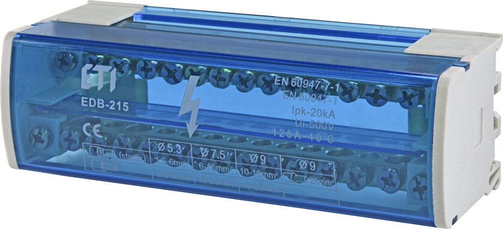 ETI - BLOK ROZDZIELCZY 125A (2X15 ZACISKÓW) EDB-215 - 001102302
