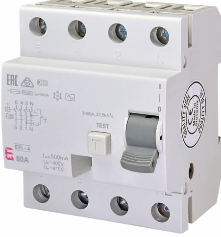 ETI - WYŁĄCZNIK RÓŻNICOWOPRĄDOWY EFI-4 AC 80/0.5 - 002065145