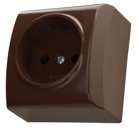 OSPEL - GNIAZDO POJEDYNCZE BEZ UZIEMIENIA N/T IP20  BRĄZ BIS GWN-120P - GN-1B/24