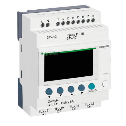 SCHNEIDER ELECTRIC - STEROWNIK 8WE_D/4WY_P 24VAC RTC/LCD ZELIO LOGIC - SR2B121B