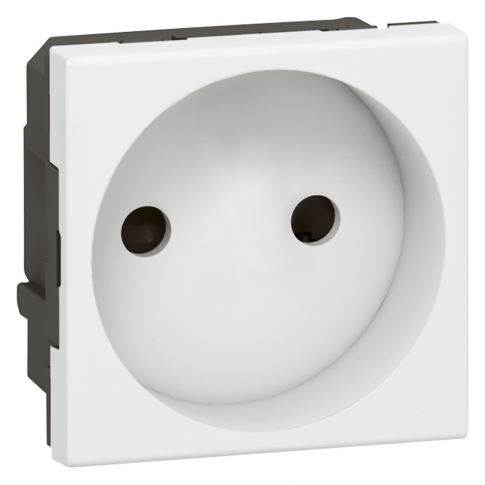 LEGRAND - GNIAZDO POJEDYNCZE PODŁĄCZENIE PRZEZ ZACISKI AUTOMATYCZNE-2 MODUŁY 16A-250V BIAŁE MOSAIC - 077110