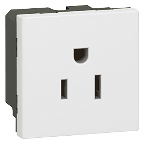 LEGRAND - GNIAZDO POJEDYNCZE Z UZIEMIENIEM STANDARD US - 2 MODUŁY BIAŁE MOSAIC - 077504