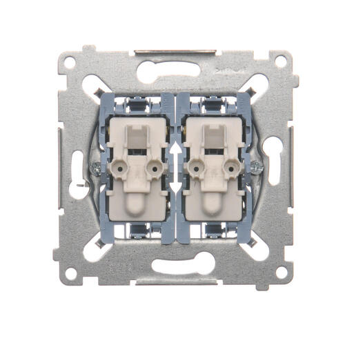 KONTAKT SIMON - Łącznik schodowy podwójny z podświetleniem (mechanizm) 10AX, 250V~, szybkozłącza  *Posiada 2 niezależne układy podświetlenia - SW6/2XLM