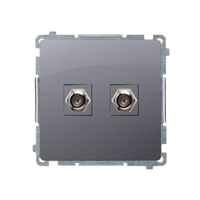 KONTAKT SIMON - Gniazdo antenowe typu "F" podwójne (moduł); stal inox - BMAF2.01/21