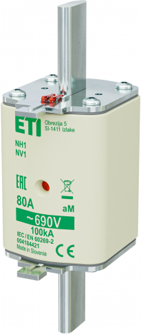ETI - WKŁADKA TOPIKOWA NH - SILNIKOWA / KOMBI NH1 AM 80A/690V - 004184421