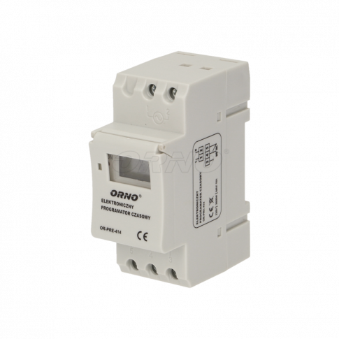 ORNO - PROGRAMATOR CZASOWY ELEKTRONICZNY 16A NA SZYNĘ DIN DOBOWY/TYGODNIOWY - OR-PRE-414