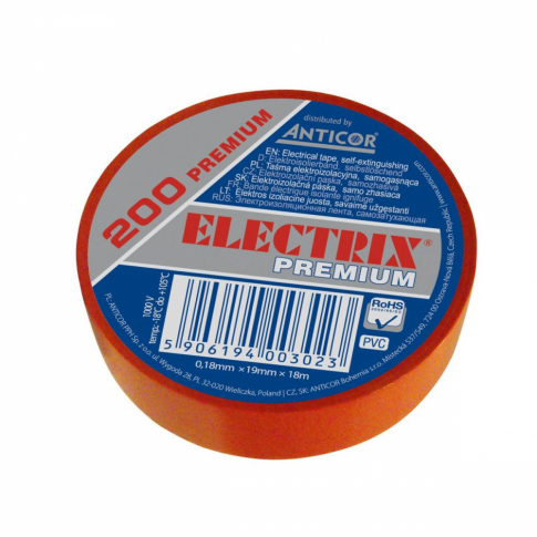 ANTICOR - TAŚMA ELECTRIX 200 19X18 CZERWONY PREMIUM. - PE-200P181-0019018#