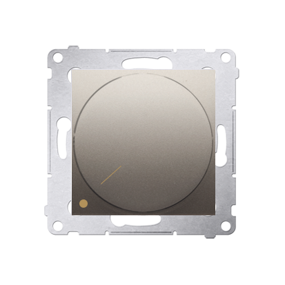 KONTAKT SIMON - Ściemniacz obrotowy do LED ściemnialnych 230 V (moduł) 2–250 W; złoty mat. Maksymalna ilość zródeł LED - 10 szt. - DS9L.01/44
