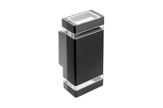 GTV - OPRAWA ŚCIENNA DWUKIERUNKOWA GU10, MAX. 50W, IP54, AC 220-240V, 50/60HZ, CZARNA NESSA. - LD-NESSAGU10D-20