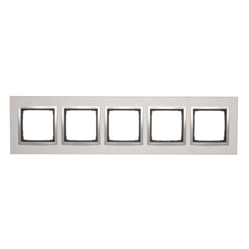 KONTAKT SIMON - Ramka 5-krotna Nature-Metal, INOX KLASYCZNY, IP20/IP44* (*IP44-należy zastosować zestaw uszczelek DUN5) - DRN5/77