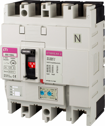 ETI - WYŁĄCZNIK MOCY 4P, 25KA, WYZW. TM EB2 125/4L 63A 4P - 004671030