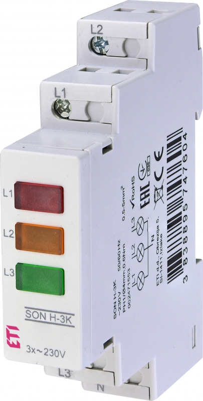 ETI - SYGNALIZATOR OBECNOŚCI NAPIĘCIA (3 KOLORY LED) SON H-3K - 002471553