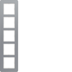 HAGER - RAMKA PIĘCIOKROTNA, ALUMINIUM Q.7 . - 10156074
