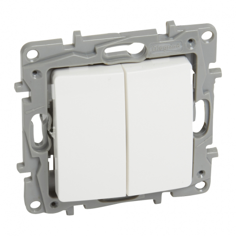 LEGRAND - ŁĄCZNIK SCHODOWY PODWÓJNY ZACISKI AUTOMATYCZNE 10AX BIAŁY NILOE2 - 764502