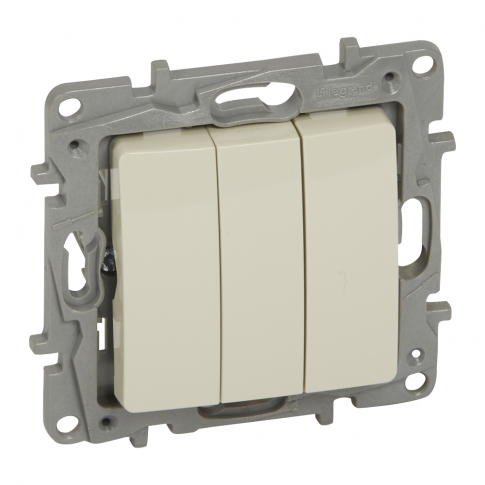 LEGRAND - ŁĄCZNIK POTRÓJNY ZACISKI AUTOMATYCZNE 10AX 250V IP20 KREMOWY NILOE2 - 764603