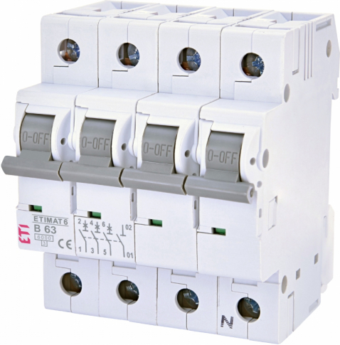 ETI - WYŁĄCZNIK NADPRĄDOWY ETIMAT 6 3P+N B63 - 002116522