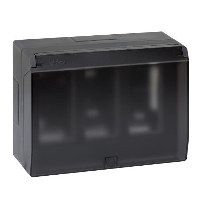 KONTAKT SIMON - Obudowa natynkowa S500 z pokrywą 3-modułowa, 6x K45; kompletna; szary grafit - 51040003-038
