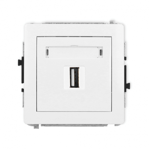 KARLIK - DECO; MECHANIZM GNIAZDA POJEDYŃ.USB-AA 2,0 biały - DGUSB-1