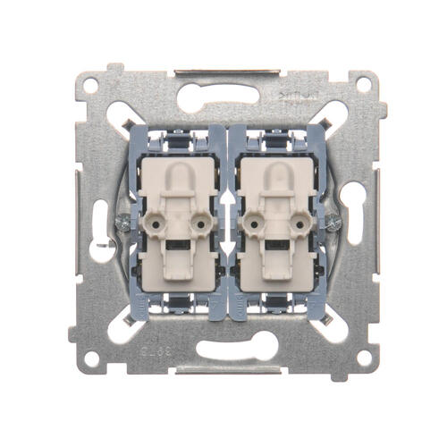 KONTAKT SIMON - ŁĄCZNIK KRZYŻOWY PODWÓJNY ZACISKI AUTOMATYCZNE 10AX 250V SIMON 54 - SW7/2XM