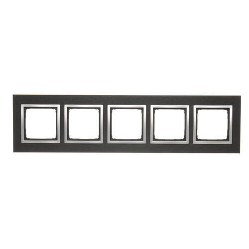 KONTAKT SIMON - Ramka 5-krotna Nature-Metal, INOX YIN, IP20/IP44* (*IP44-należy zastosować zestaw uszczelek DUN5) - DRN5/78