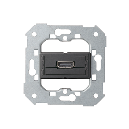 KONTAKT SIMON - Gniazdo HDMI (V1.4) żeńskie. Podłączenie HDMI kątowe. !Wymagana puszka podtynkowa wielopolowa (nie łączona) - 7501094-039