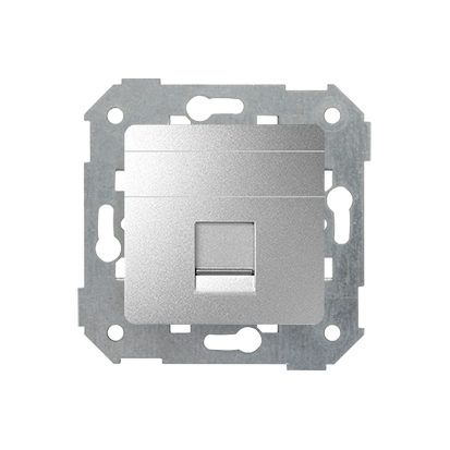 KONTAKT SIMON - Pokrywa 1x gniazdo RJ45, płaska z żaluzją (moduł); aluminium - 82005-93