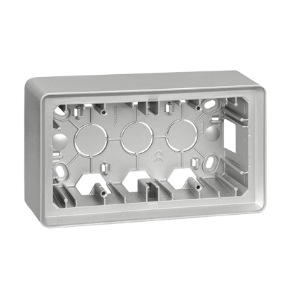 KONTAKT SIMON - Puszka natynkowa 2-krotna; aluminium - 8200760-093