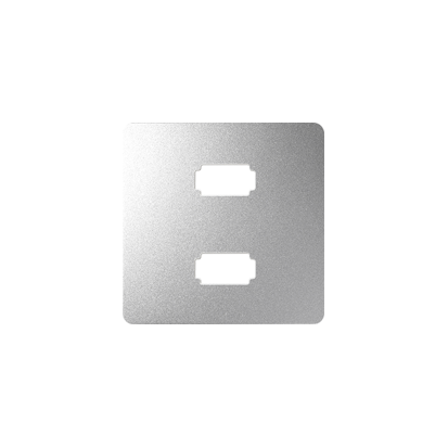 KONTAKT SIMON - Pokrywa gniazda 2xUSB; aluminium - 8201090-093