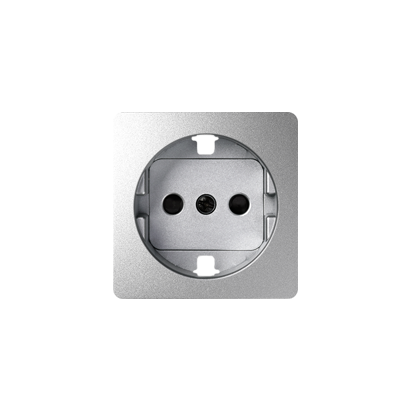 KONTAKT SIMON - Pokrywa gniazda pojedynczego Schuko z przesłonami; aluminium - 82041-93