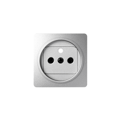 KONTAKT SIMON - Pokrywa gniazda pojedynczego z uziemieniem z przesłonami; aluminium - 82068-93