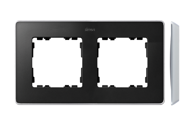KONTAKT SIMON - Ramka 2-krotna, Detail SELECT-metal, GRAFIT / podstawa Aluminium - 8201620-240