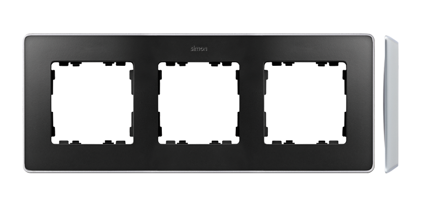 KONTAKT SIMON - Ramka 3-krotna, Detail SELECT-metal, GRAFIT / podstawa Aluminium - 8201630-240