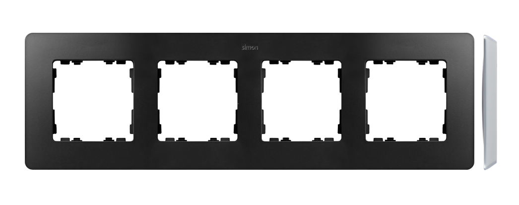 KONTAKT SIMON - Ramka 4-krotna, Detail SELECT-metal, GRAFIT / podstawa Aluminium - 8201640-240