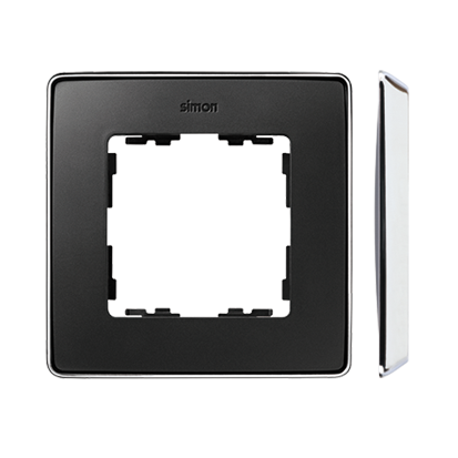 KONTAKT SIMON - Ramka 1-krotna, Detail SELECT-metal, GRAFIT / podstawa Chrom - 8201610-241
